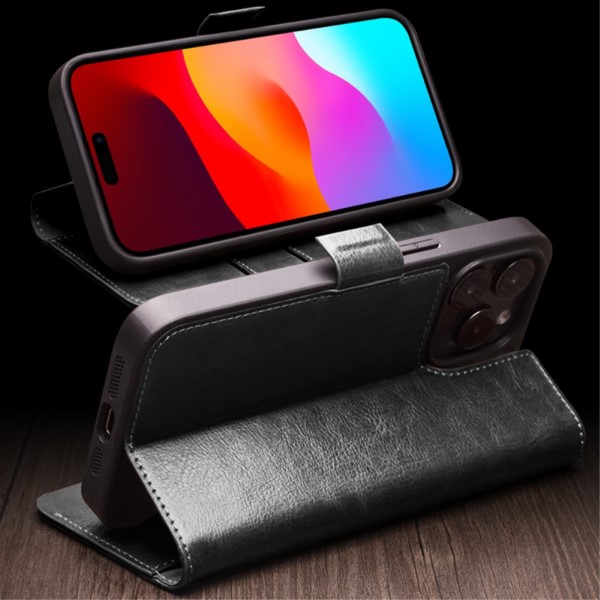 Pouzdro QIALINO na iPhone 15 Pro Max Kožené černé