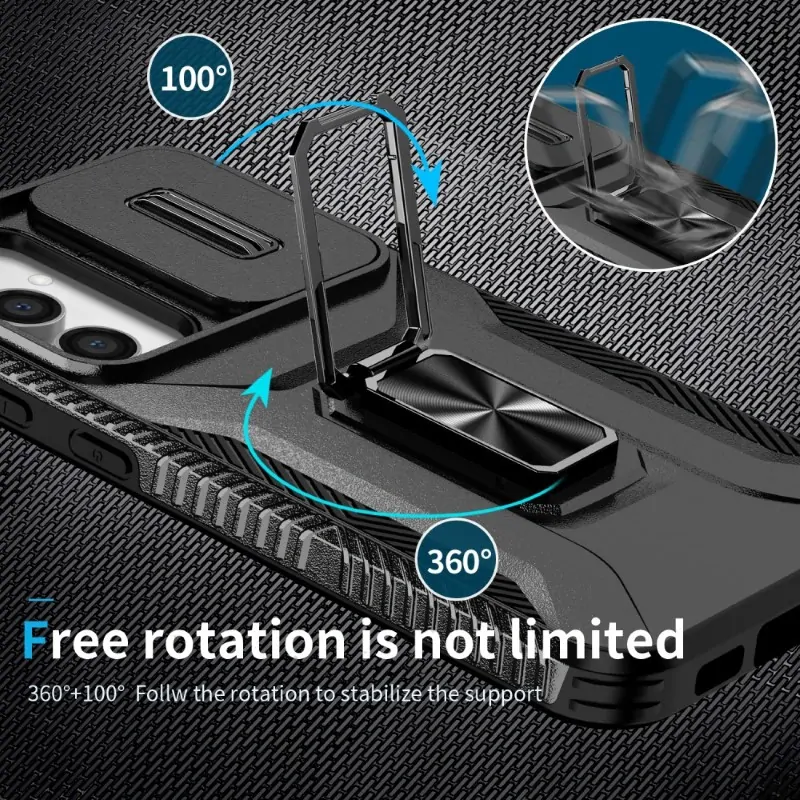 Kryt na Samsung Galaxy S23 FE odolný s krytkou na fotoaparát černý