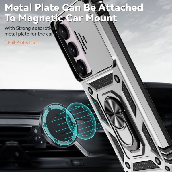 Kryt na Samsung Galaxy S23 FE odolný s krytkou na fotoaparát stříbrný