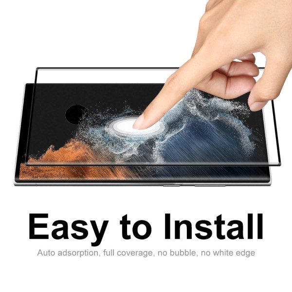 Tvrzené sklo na Samsung Galaxy S22 Ultra (podpora odemykání otiskem prstu) černé