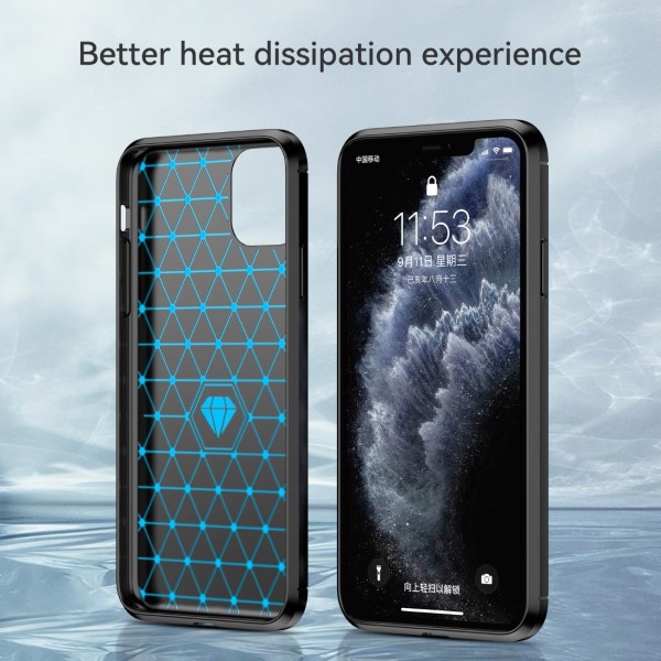 Kryt na iPhone 11 Pro Max gumový Carbon černý