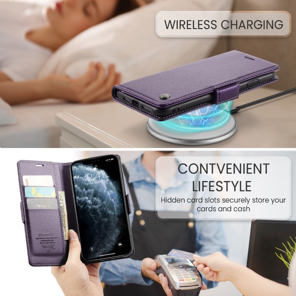 Pouzdro na iPhone 11 Pro Max CASEME smooth fialové