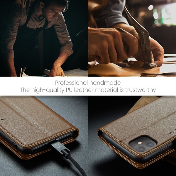 Pouzdro pro iPhone 11 CASEME Smooth hnědé