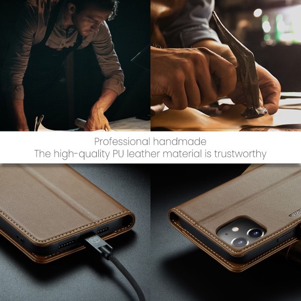 Pouzdro pro iPhone 12 Mini CASEME Smooth hnědé