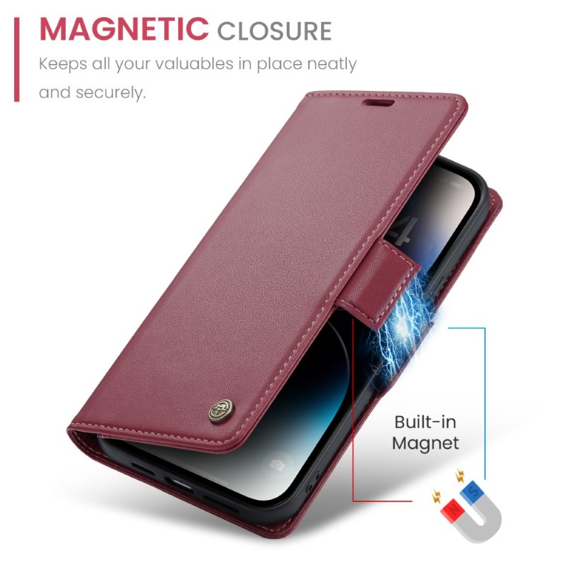 Pouzdro na iPhone 15 Pro Max CASEME Smooth červené