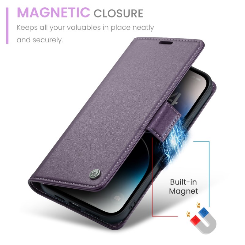 Pouzdro na iPhone 15 Pro Max CASEME Smooth fialové