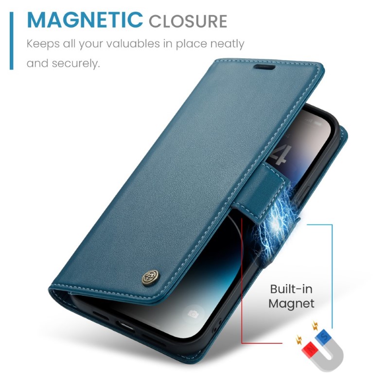 Pouzdro na iPhone 15 Pro Max CASEME Smooth modré