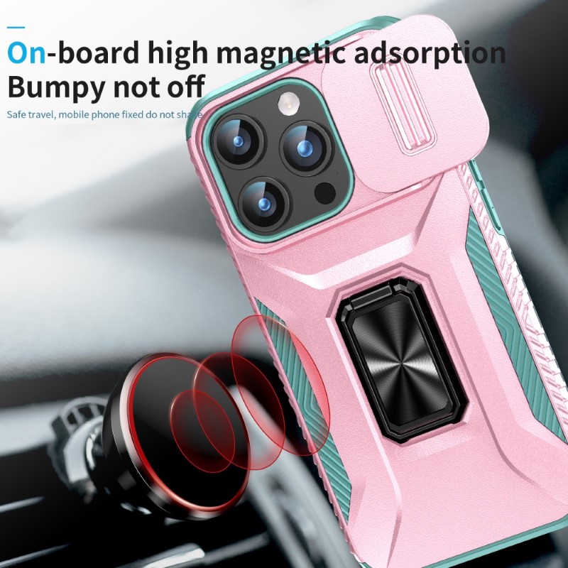 Kryt na iPhone 15 Pro Max odolný s krytkou na fotoaparát růžový