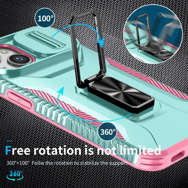 Kryt na iPhone 15 odolný s krytkou na fotoaparát světle modrý