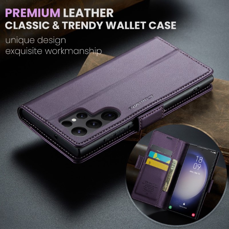 Pouzdro na Samsung Galaxy S24 Ultra CASEME smooth fialové