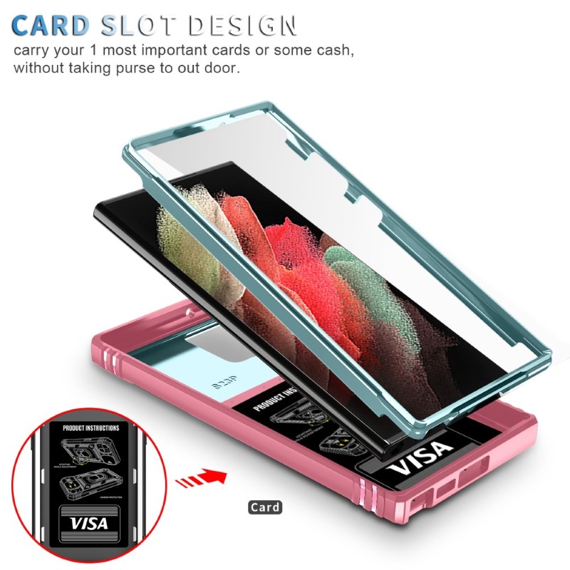 Kryt na Samsung Galaxy S24 Ultra odolný s krytkou na fotoaparát růžový