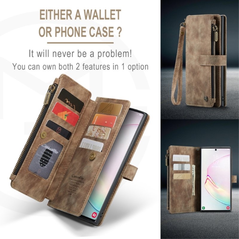 Pouzdro na Samsung Galaxy Note 10 Plus CASEME Deluxe hnědé