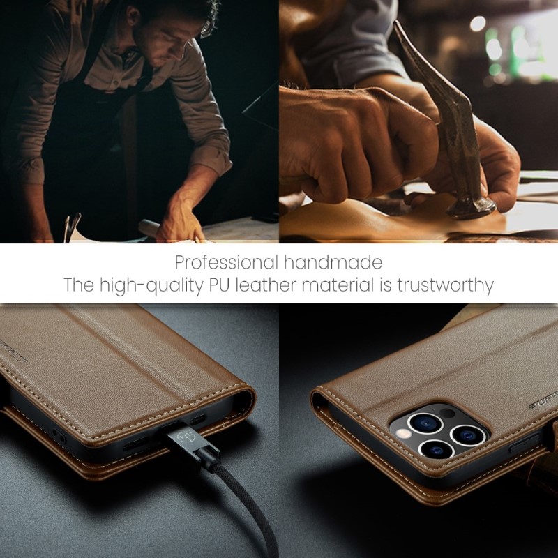 Pouzdro na iPhone 13 Pro CASEME smooth hnědé