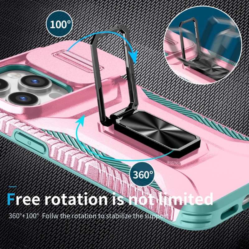 Kryt na iPhone 13 Pro odolný s krytkou na fotoaparát růžový 
