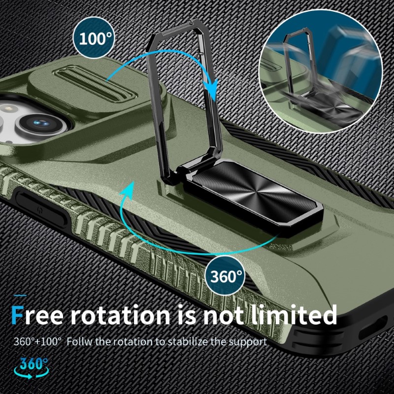 Kryt na iPhone 13 odolný s krytkou na fotoaparát zelený