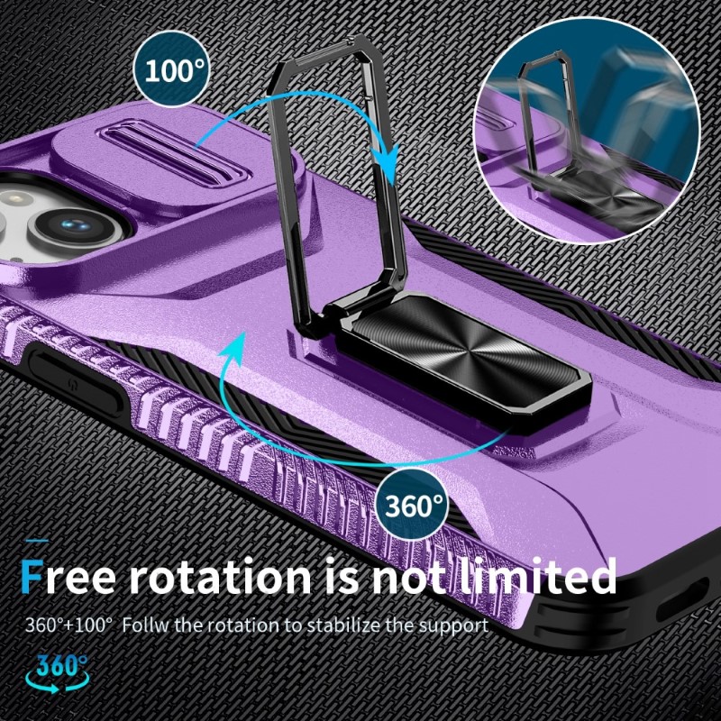 Kryt na iPhone 13 odolný s krytkou na fotoaparát fialový