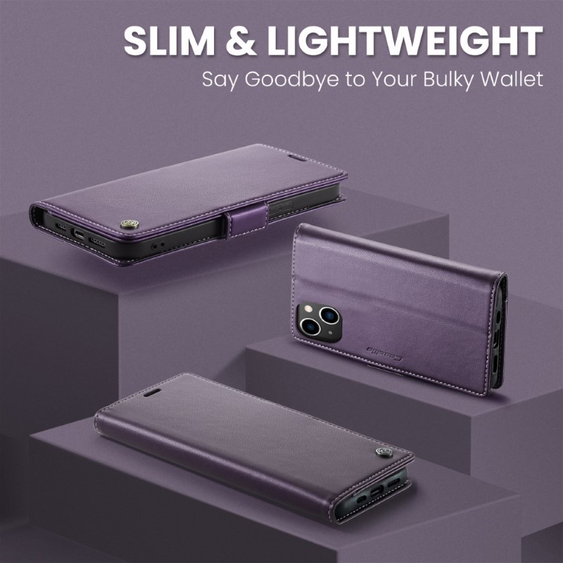 Pouzdro na iPhone 14 CASEME Smooth fialové