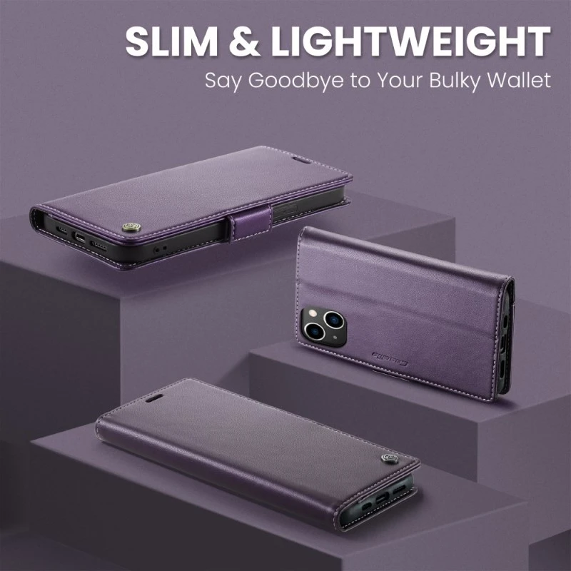 Pouzdro na iPhone 14 Pro CASEME Smooth fialové