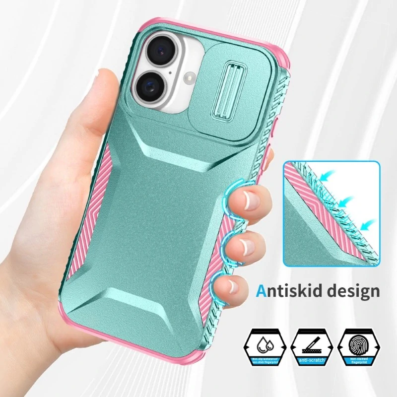 Kryt na iPhone 16 s krytkou na fotoaparát světle modrý