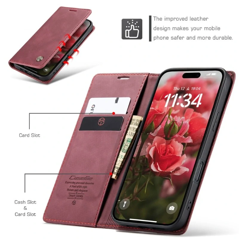 Pouzdro CASEME pro iPhone 16 červené