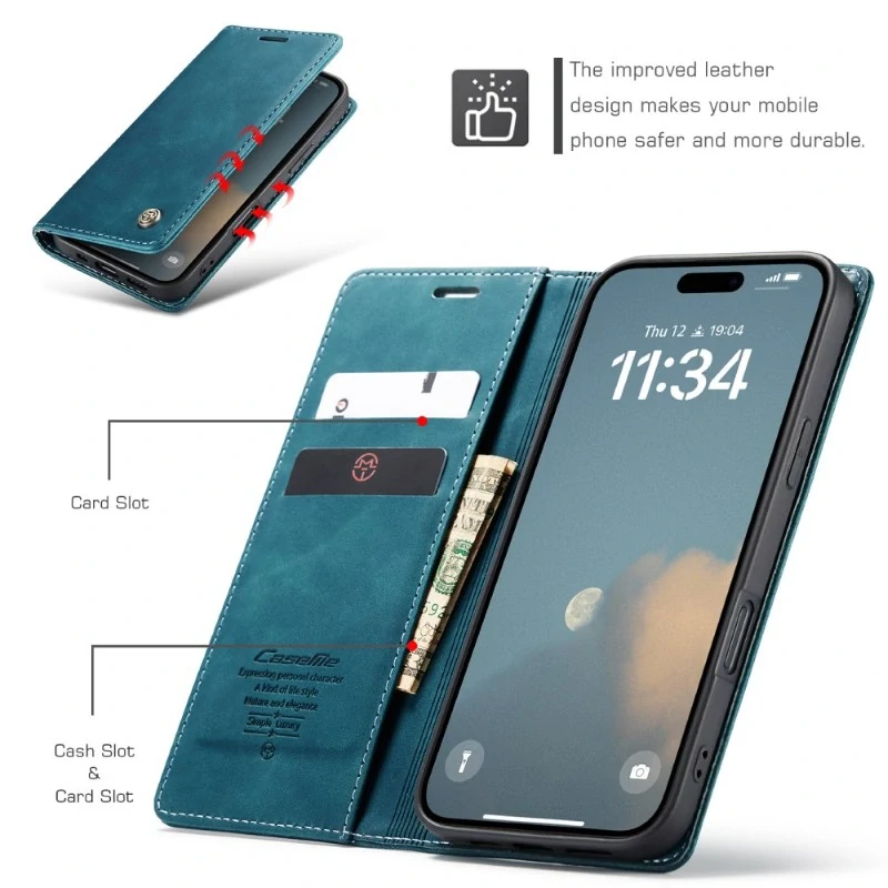 Pouzdro CASEME pro iPhone 16 modré