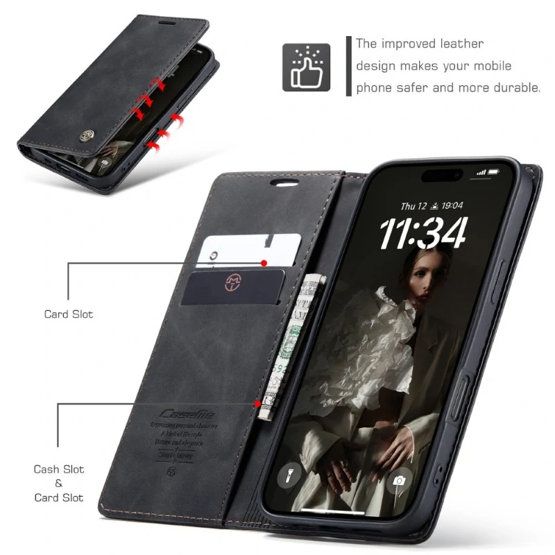 Pouzdro CASEME pro iPhone 16 černé