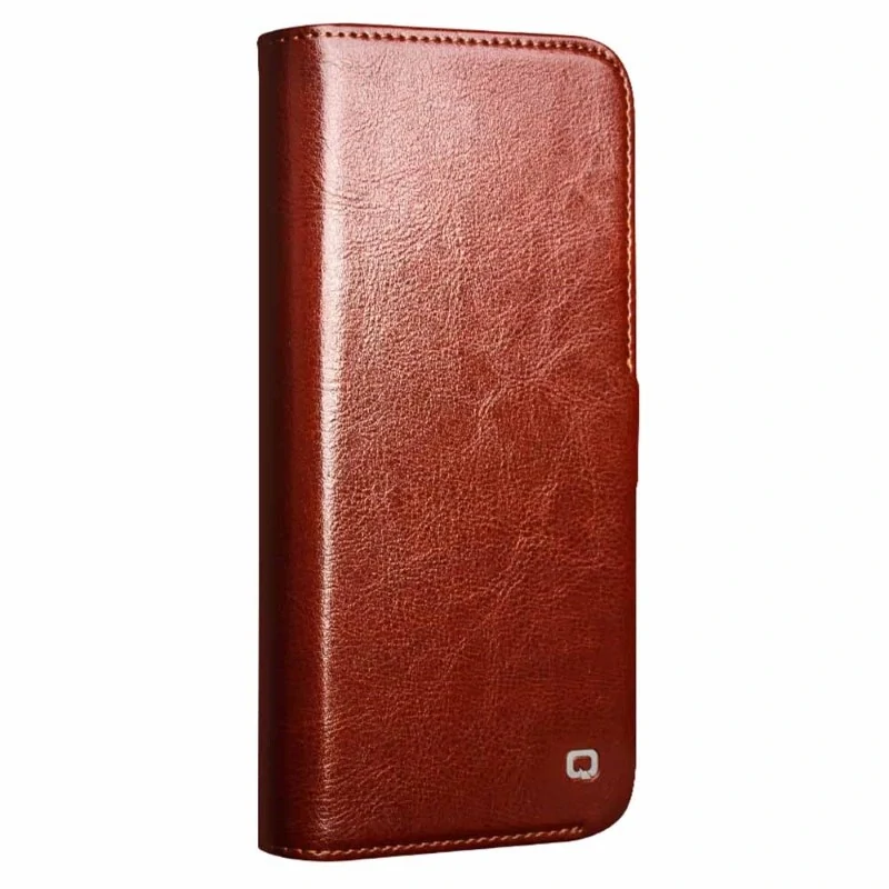 Pouzdro QIALINO na iPhone 16 Pro Max Kožené hněde