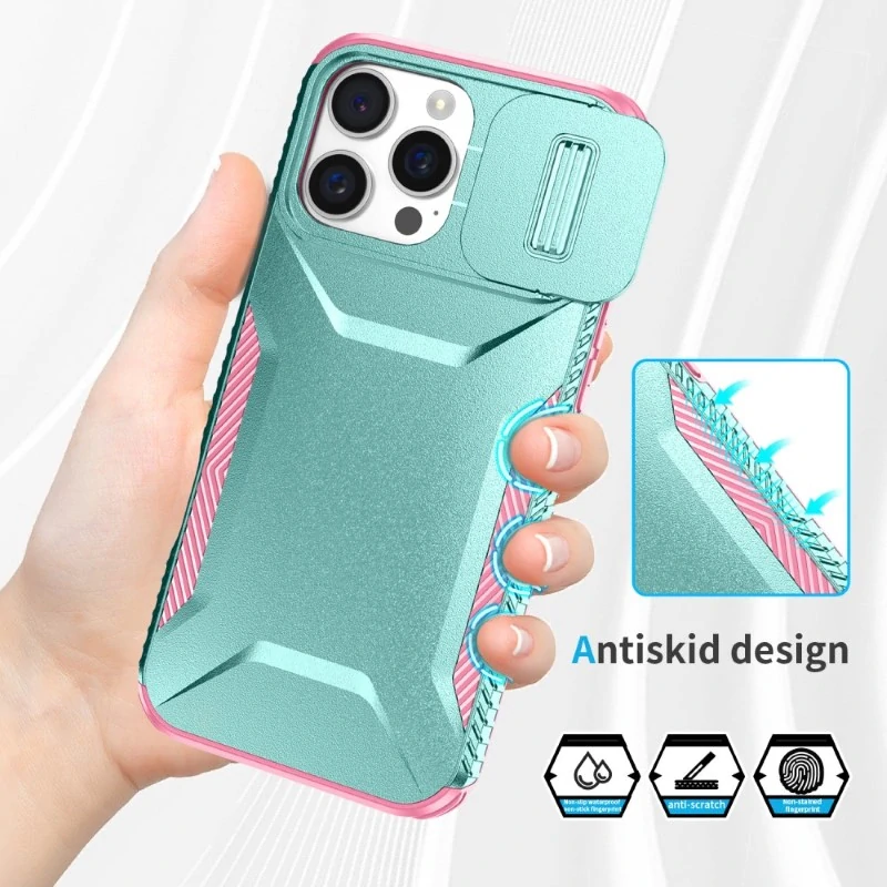 Kryt na iPhone 16 Pro s krytkou na fotoaparát světle modrý