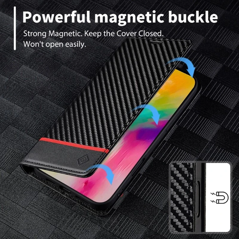 Pouzdro pro iPhone 16 Pro LC.IMEEKE Carbon Horizontal
