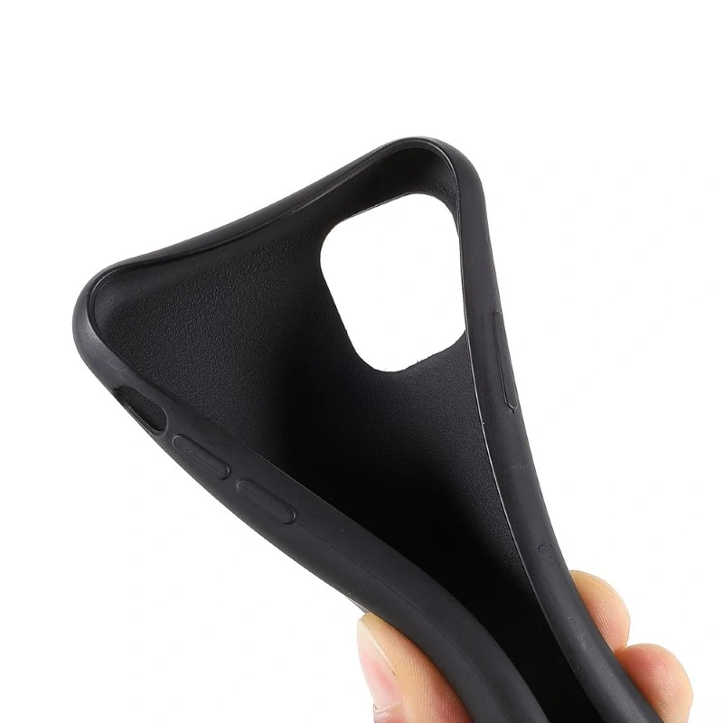 Kryt na iPhone 11 gumový se šňůrkou na krk černý