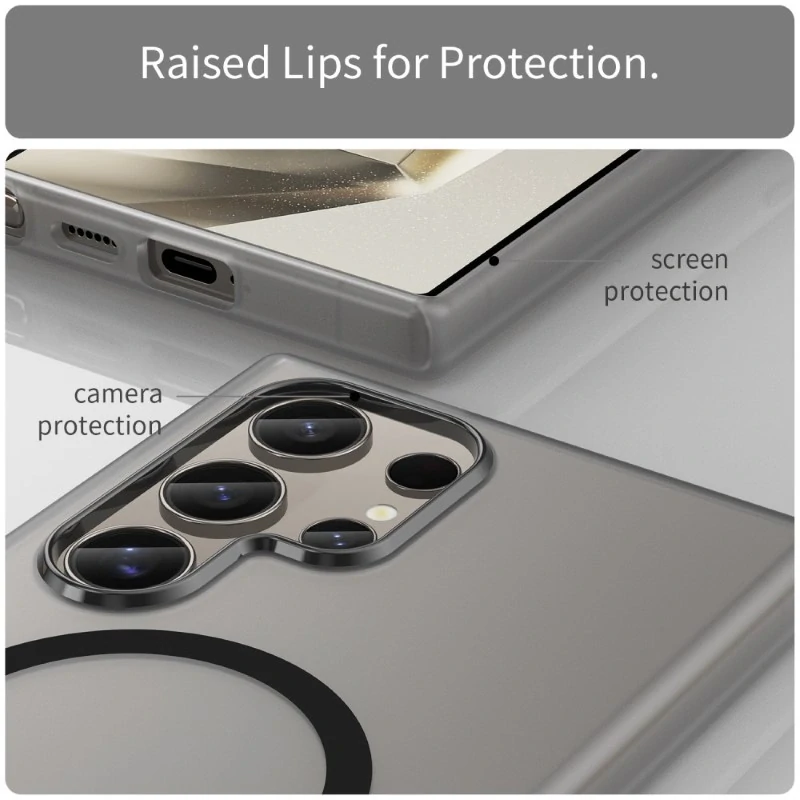 Kryt na Samsung Galaxy S24 Ultra gumový Magnetic (podpora MagSafe) černý