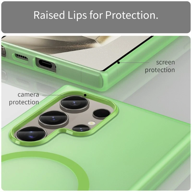 Kryt na Samsung Galaxy S24 Ultra gumový Magnetic (podpora MagSafe) zelený