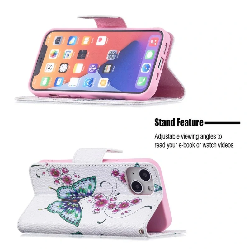 Pouzdro pro iPhone 15 Motýl bílé