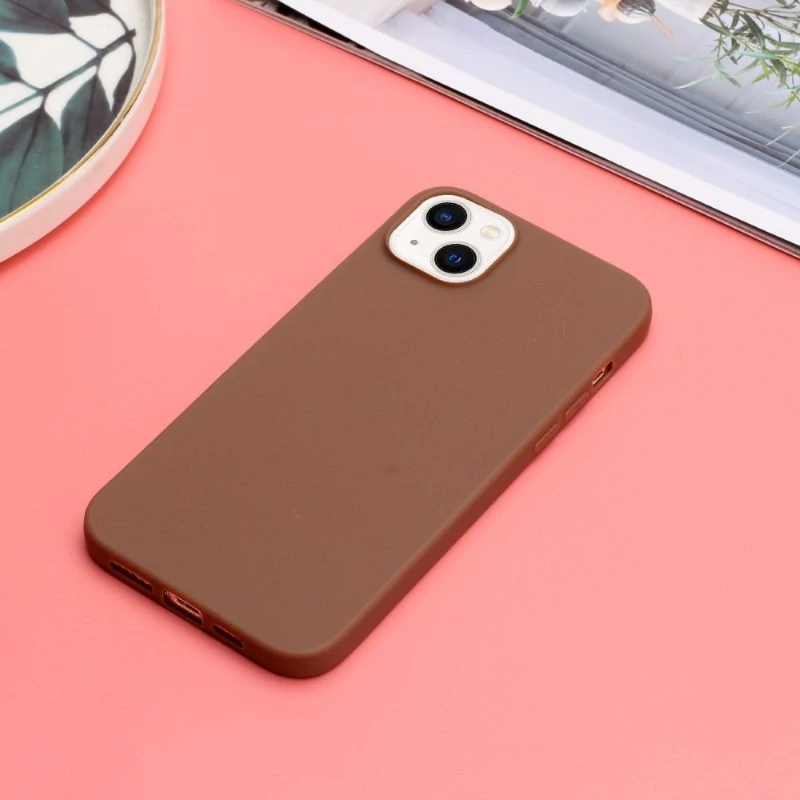 Kryt na iPhone 15 gumový Premium hnědý