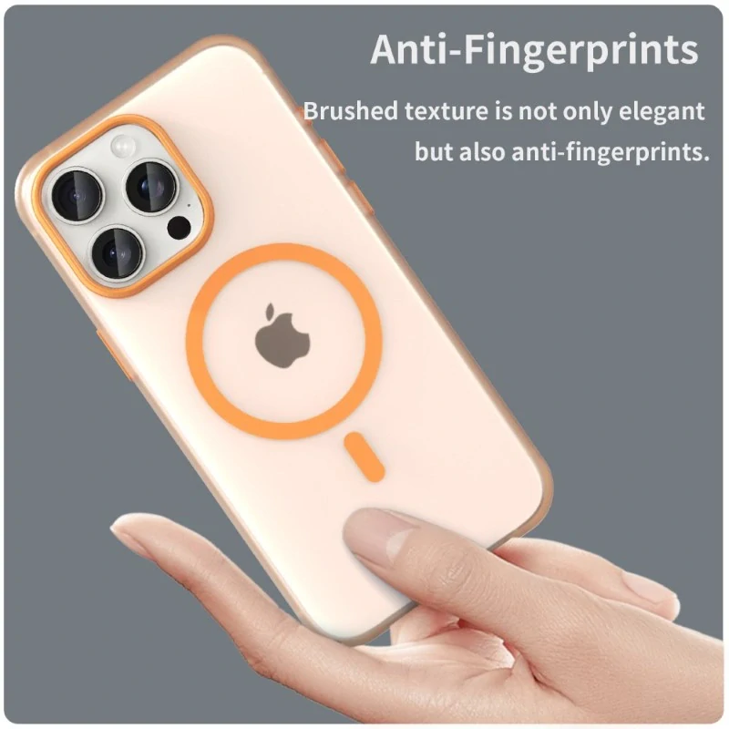 Kryt na iPhone 15 Pro gumový Candy (podpora MagSafe) oranžový