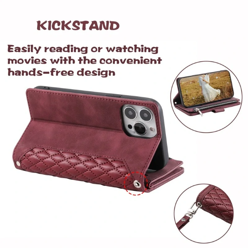 Pouzdro pro iPhone 15 Pro Luxury Double Layer vínové