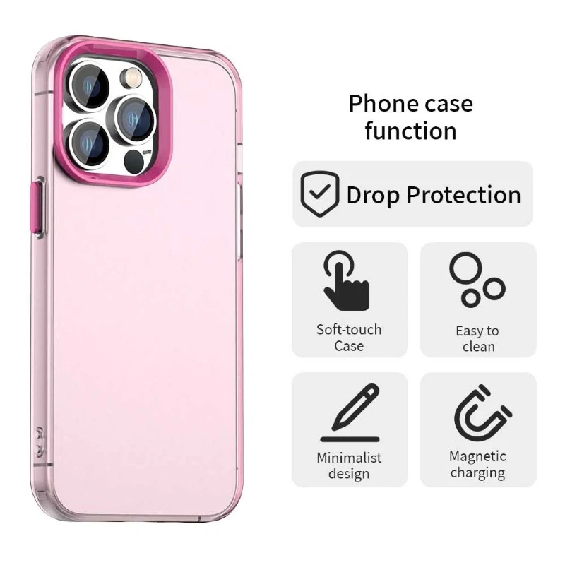 Kryt na iPhone 15 Pro gumový Matte růžový