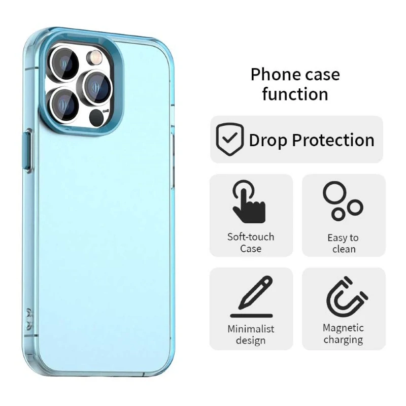 Kryt na iPhone 15 Pro gumový Matte modrý