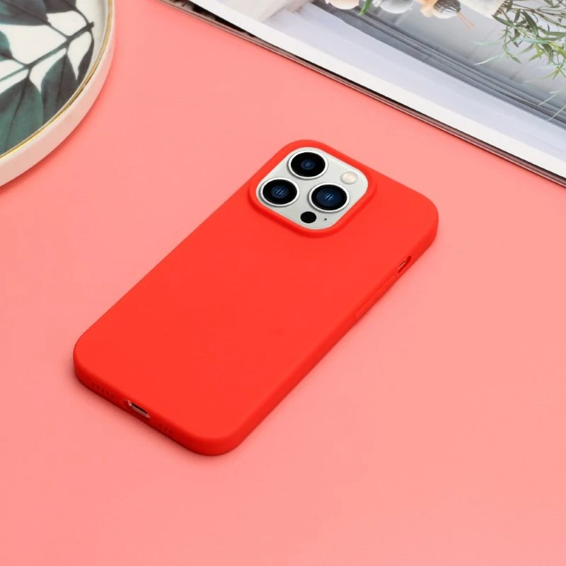 Kryt na iPhone 15 Pro gumový Premium červený