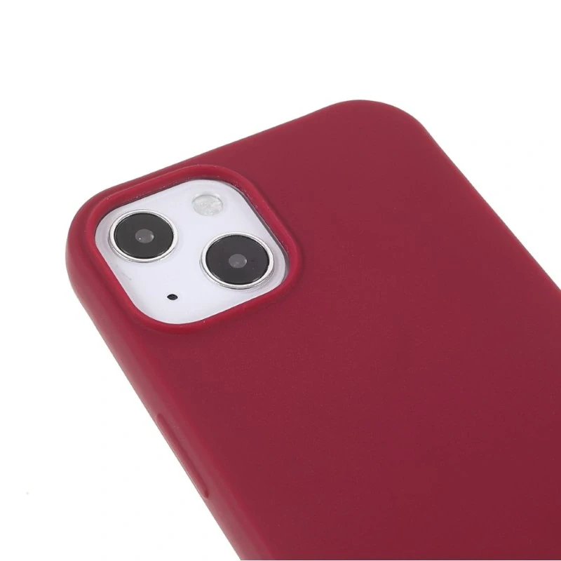 Kryt na iPhone 13 Mini gumový se šňůrkou na krk vínový