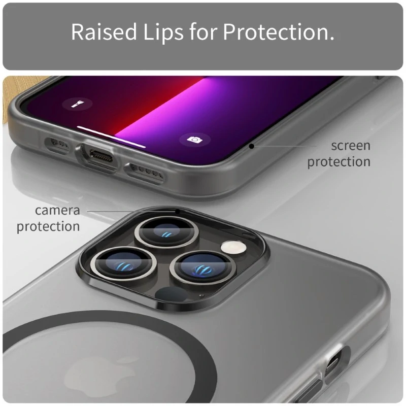 Kryt na iPhone 13 Pro gumový Candy (podpora MagSafe) černý