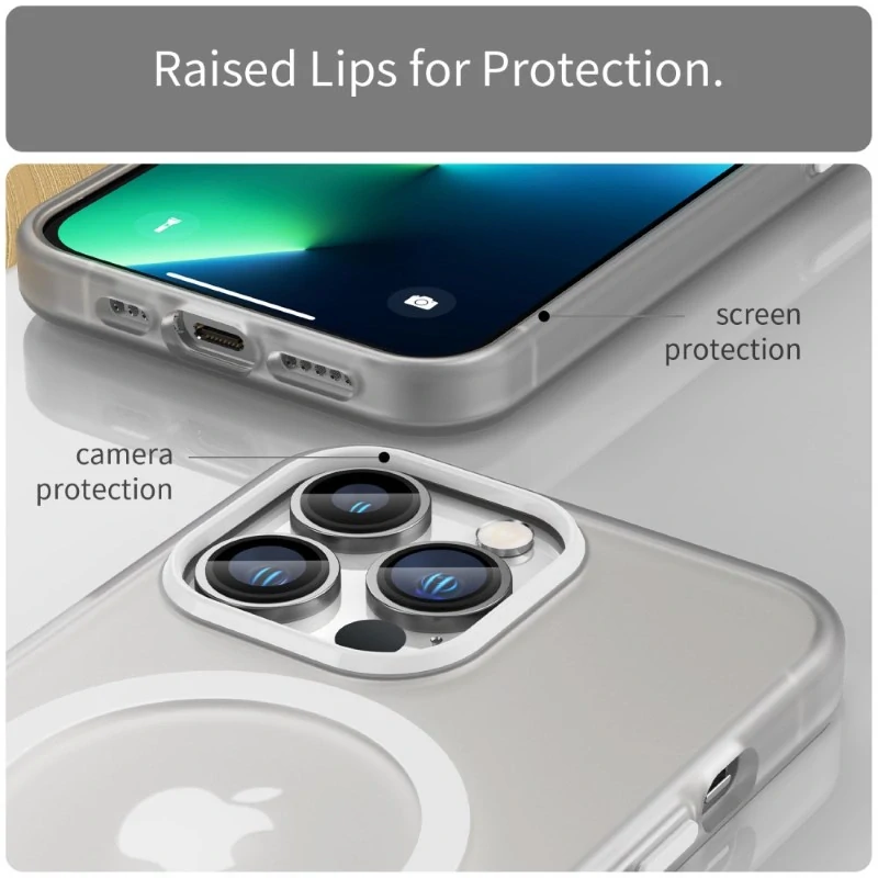 Kryt na iPhone 13 Pro gumový Candy (podpora MagSafe) bílý