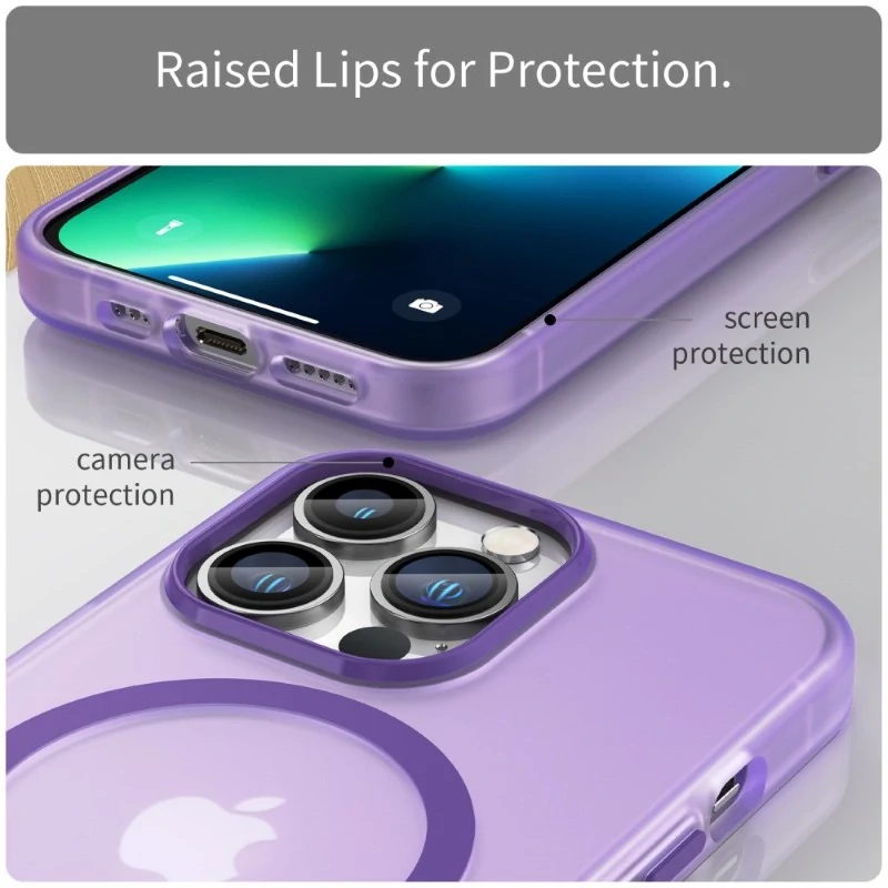 Kryt na iPhone 13 Pro gumový Candy (podpora MagSafe) fialový