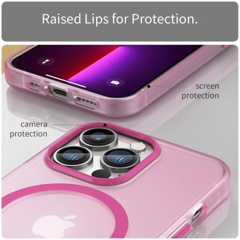 Kryt na iPhone 13 Pro gumový Candy (podpora MagSafe) růžový