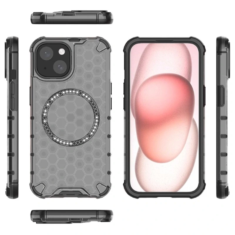 Kryt na iPhone 14 odolný Honeycomb s podporou Magsafe černý