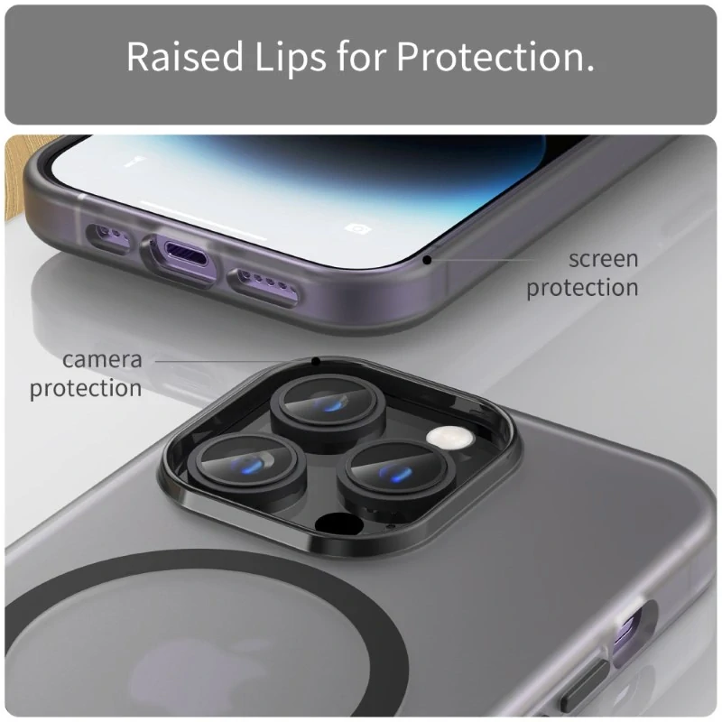 Kryt na iPhone 14 Pro gumový Candy (podpora MagSafe) černý