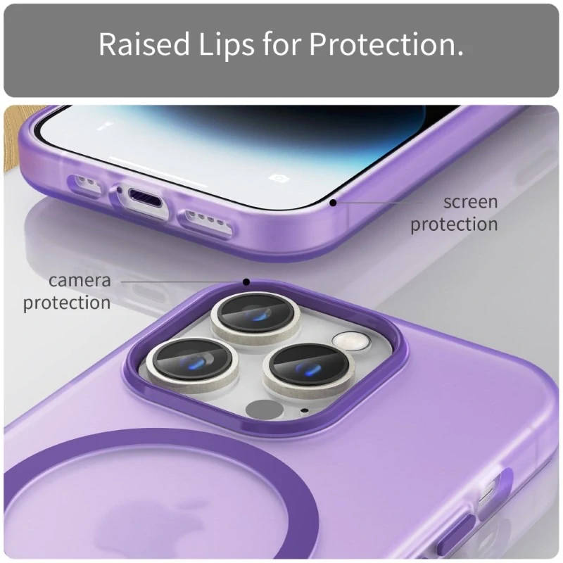 Kryt na iPhone 14 Pro gumový Candy (podpora MagSafe) fialový
