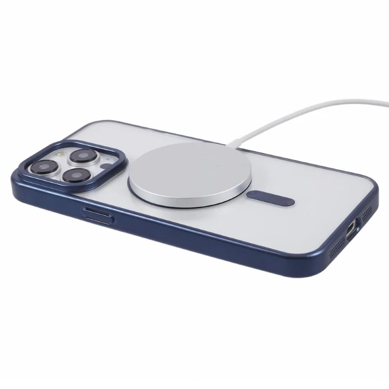 Kryt na iPhone 14 Pro gumový s podporou MagSafe tmavě modrý