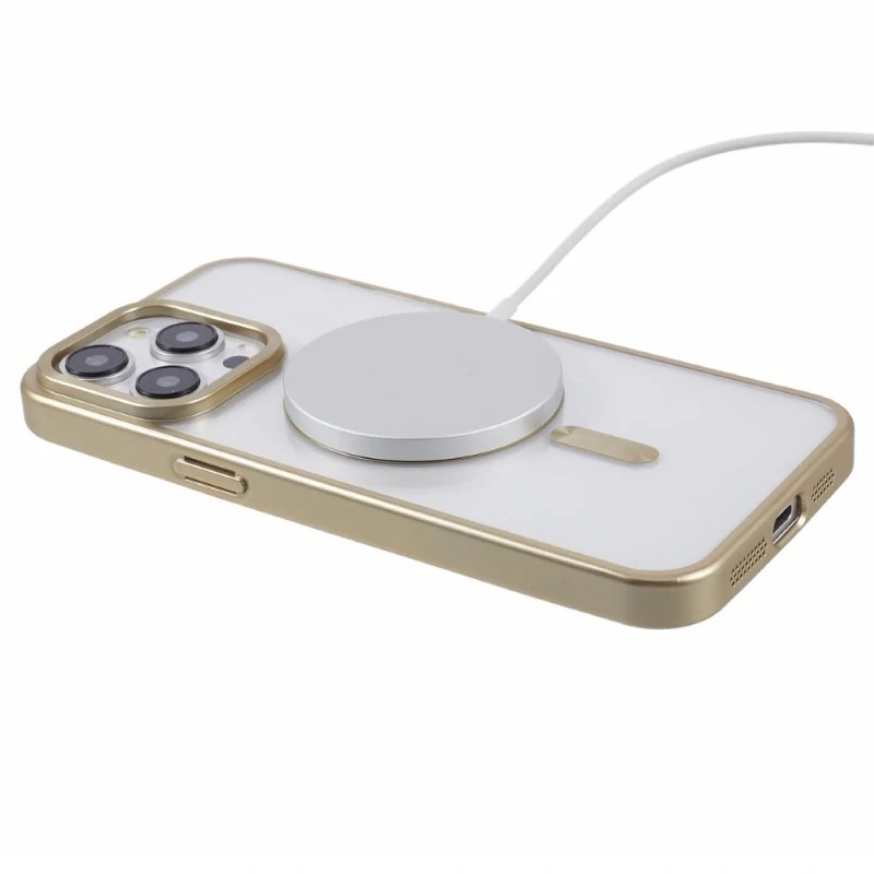 Kryt na iPhone 14 Pro gumový s podporou MagSafe zlatý