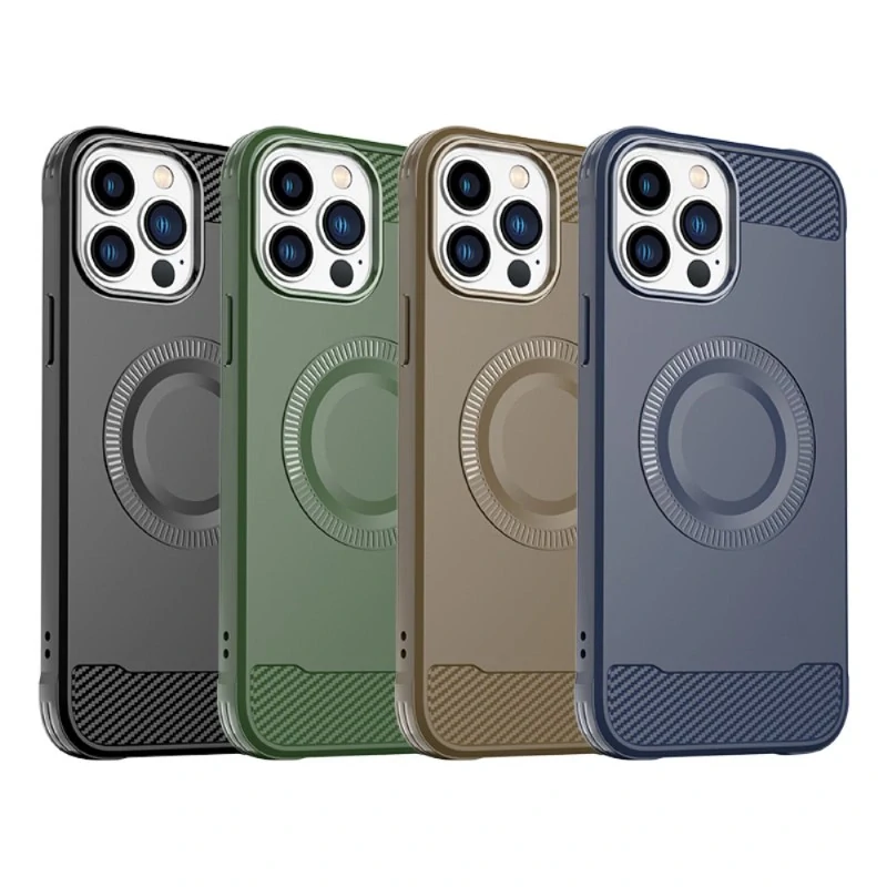 Kryt na iPhone 12 / 12 Pro gumový (podpora MagSafe) hnědý